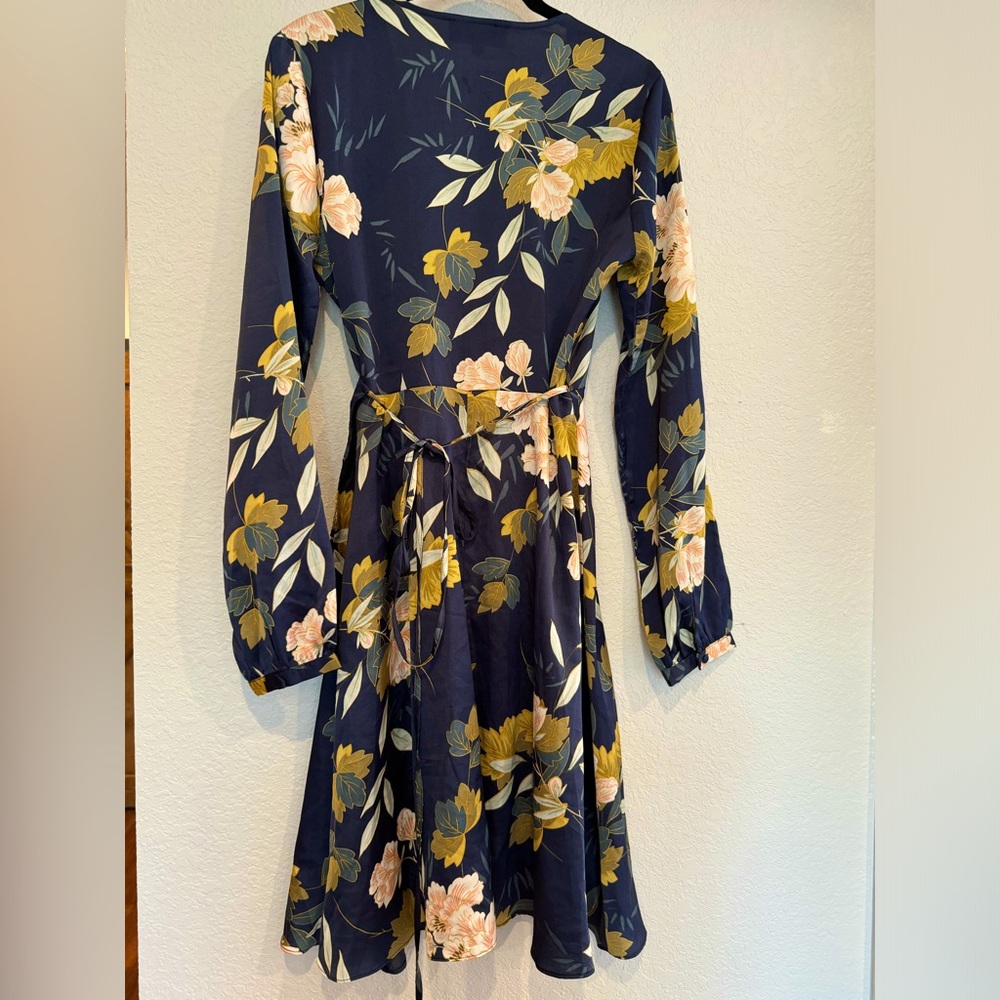 Mid-length long sleeve kimono style cocktail dress